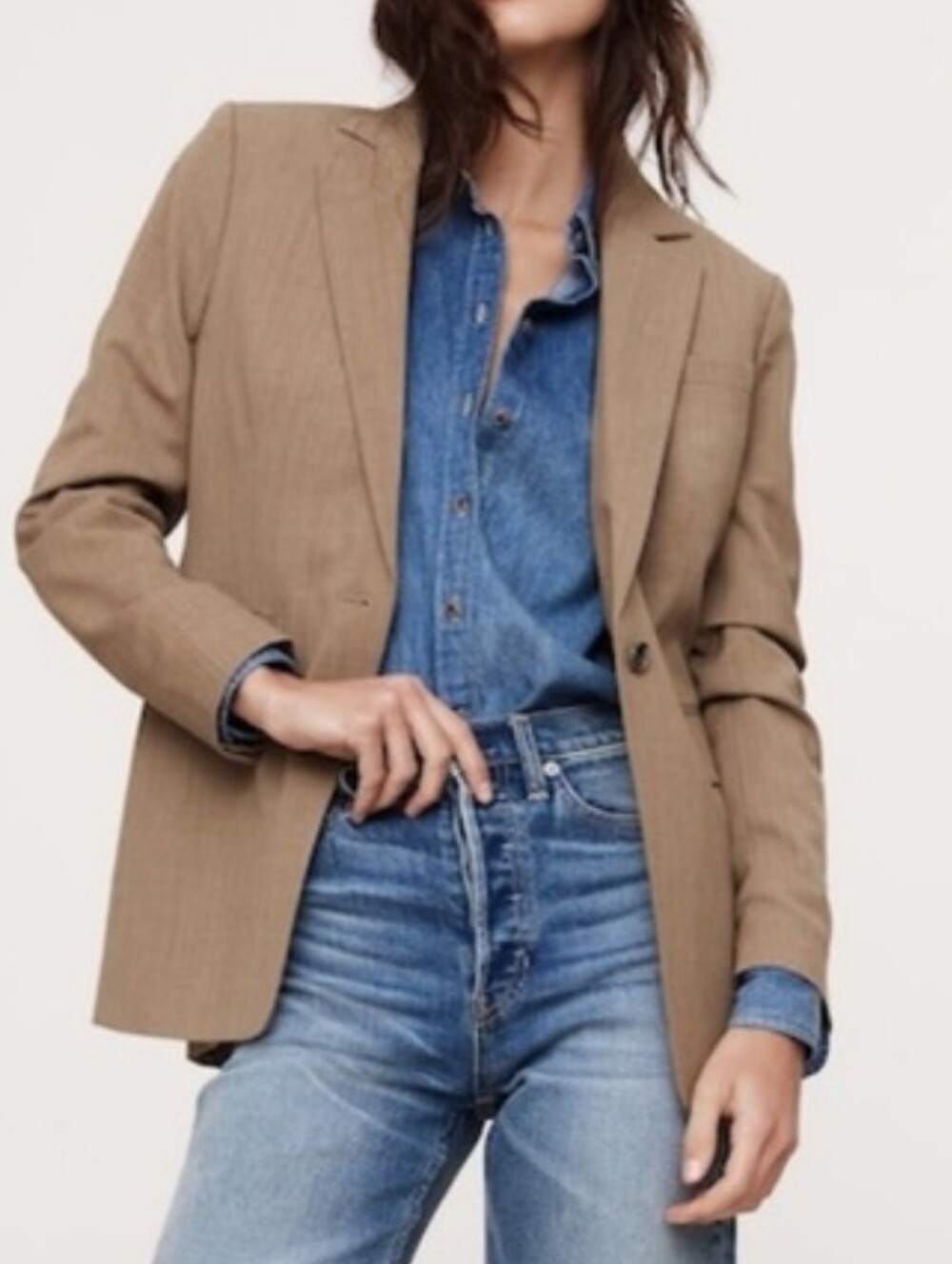 BANANA REPUBLIC Slim Italian Wool Blazer Sz 14 Petite. Retail $250